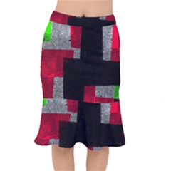 Abstract Tiles Short Mermaid Skirt by essentialimage