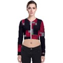 Abstract Tiles Long Sleeve Zip Up Bomber Jacket View1