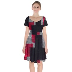 Abstract Tiles Short Sleeve Bardot Dress by essentialimage