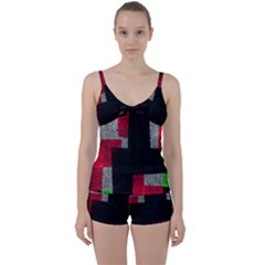 Abstract Tiles Tie Front Two Piece Tankini by essentialimage