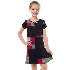 Abstract Tiles Kids  Cross Web Dress by essentialimage