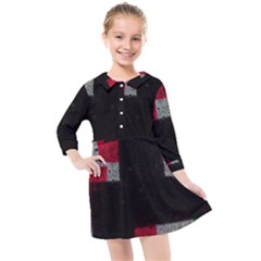 Abstract Tiles Kids  Quarter Sleeve Shirt Dress by essentialimage