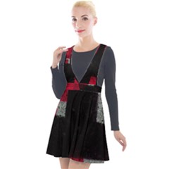 Abstract Tiles Plunge Pinafore Velour Dress by essentialimage