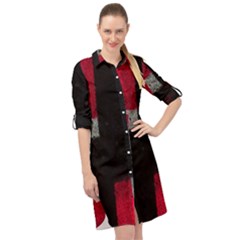 Abstract Tiles Long Sleeve Mini Shirt Dress by essentialimage