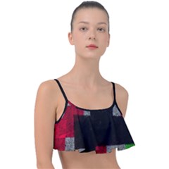 Abstract Tiles Frill Bikini Top by essentialimage