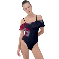 Abstract Tiles Frill Detail One Piece Swimsuit by essentialimage