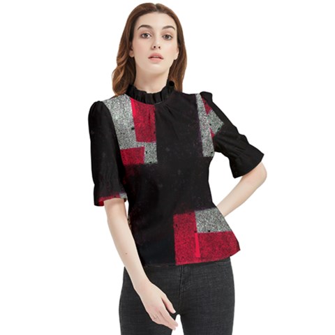 Abstract Tiles Frill Neck Blouse by essentialimage