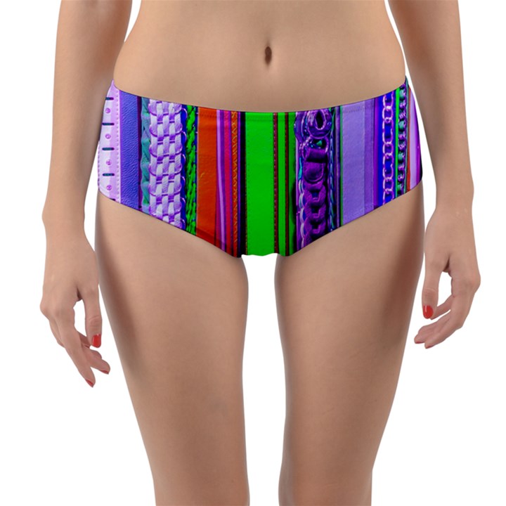 Fashion Belts Reversible Mid-Waist Bikini Bottoms