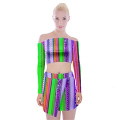 Fashion Belts Off Shoulder Top With Mini Skirt Set by essentialimage