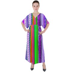 Fashion Belts V-neck Boho Style Maxi Dress by essentialimage