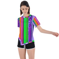 Fashion Belts Asymmetrical Short Sleeve Sports Tee