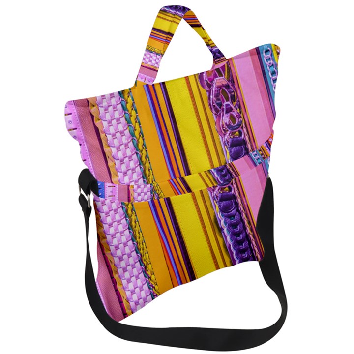 Fashion Belts Fold Over Handle Tote Bag