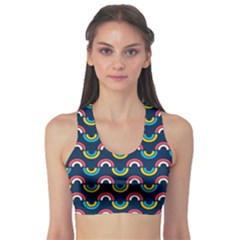 Geo Rainbow Stroke Sports Bra by tmsartbazaar