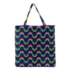 Geo Rainbow Stroke Grocery Tote Bag by tmsartbazaar