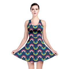 Geo Rainbow Stroke Reversible Skater Dress by tmsartbazaar