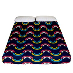 Geo Rainbow Stroke Fitted Sheet (california King Size) by tmsartbazaar