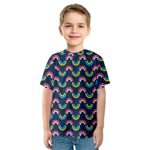 Geo Rainbow Stroke Kids  Sport Mesh Tee by tmsartbazaar