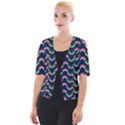 Geo Rainbow Stroke Cropped Button Cardigan View1