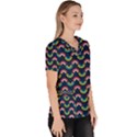 Geo Rainbow Stroke Women s V-Neck Scrub Top View3