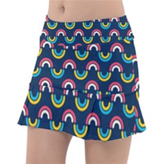 Geo Rainbow Stroke Tennis Skorts by tmsartbazaar