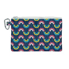 Geo Rainbow Stroke Canvas Cosmetic Bag (large) by tmsartbazaar