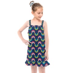 Geo Rainbow Stroke Kids  Overall Dress by tmsartbazaar