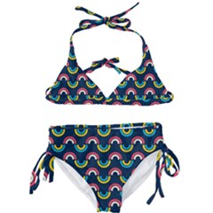 Geo Rainbow Stroke Kids  Classic Bikini Set by tmsartbazaar