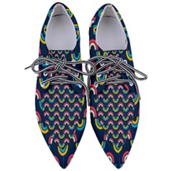 Geo Rainbow Stroke Pointed Oxford Shoes by tmsartbazaar