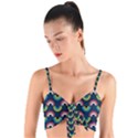 Geo Rainbow Stroke Woven Tie Front Bralet View1