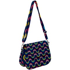 Geo Rainbow Stroke Saddle Handbag by tmsartbazaar