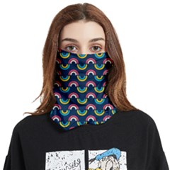 Geo Rainbow Stroke Face Covering Bandana (two Sides)