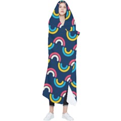 Geo Rainbow Stroke Wearable Blanket by tmsartbazaar