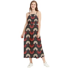 Fun Rainbow Stroke Boho Sleeveless Summer Dress