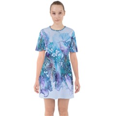 Sea Anemone Sixties Short Sleeve Mini Dress by CKArtCreations