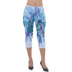 Sea Anemone Lightweight Velour Capri Leggings  by CKArtCreations