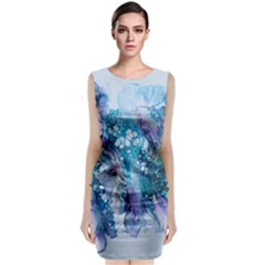 Sea Anemone Sleeveless Velvet Midi Dress