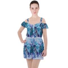 Sea Anemone Ruffle Cut Out Chiffon Playsuit by CKArtCreations