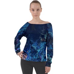  Coral Reef Off Shoulder Long Sleeve Velour Top by CKArtCreations