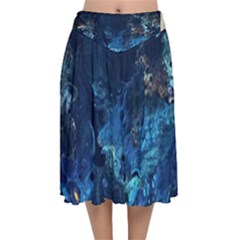  Coral Reef Velvet Flared Midi Skirt by CKArtCreations