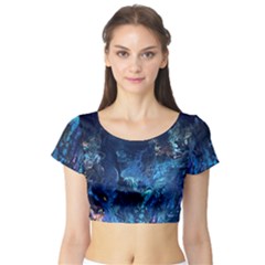  Coral Reef Short Sleeve Crop Top by CKArtCreations