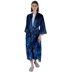  Coral Reef Maxi Satin Kimono