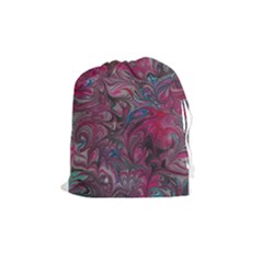 Marbling Ornate Drawstring Pouch (medium) by kaleidomarblingart