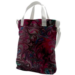 Marbling Ornate Canvas Messenger Bag by kaleidomarblingart