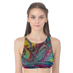 Abstract Marbling Tank Bikini Top by kaleidomarblingart