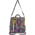 Abstract marbling Crossbody Backpack View3