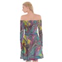 Abstract marbling Off Shoulder Skater Dress View2