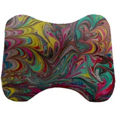 Abstract Marbling Head Support Cushion by kaleidomarblingart