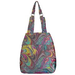 Abstract Marbling Center Zip Backpack by kaleidomarblingart