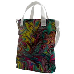 Abstract Marbling Canvas Messenger Bag by kaleidomarblingart