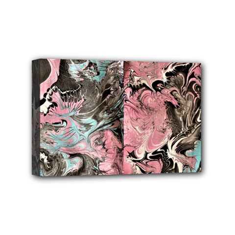 Marbling Collage Mini Canvas 6  X 4  (stretched)